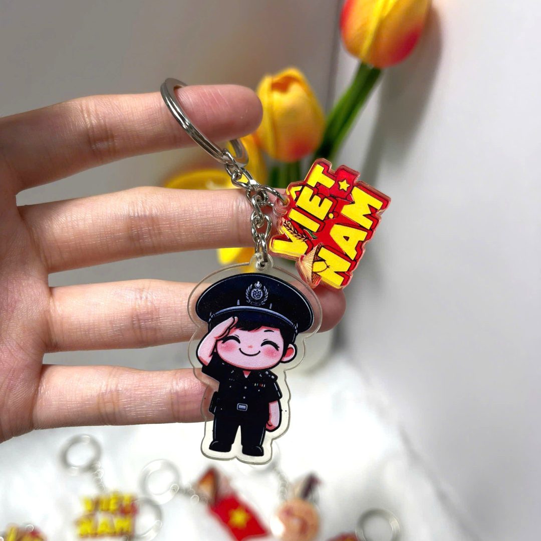 Móc Khóa Mica Viền Trong
